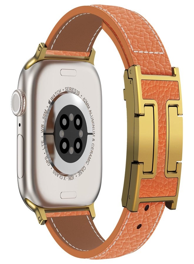 CHANCHY Leather Magnetic Watch Band Compatible with Apple Watch Bands 40mm 38mm 41mm 42mm 44mm 45mm 46mm, Top Grain Leather Dressy Band for Women Men iWatch Ultra SE3 Series 11/10/9/8/7/6/5/4/3/2/1 - Image 1